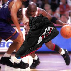 Originally released in 1993, the Air Jordan 8 "Playoffs" was worn by Michael Jordan while he won his third NBA Championship. Now, 30 years later, the shoe has returned in its original form for the first time. Nike Shoes Photo, Air Jordan 8 Retro, Nike Air Jordan 8, Air Jordan 8, Nba Championship, Nike Shoes (men), Nba Championships, Jordan 8, Shoes Photo