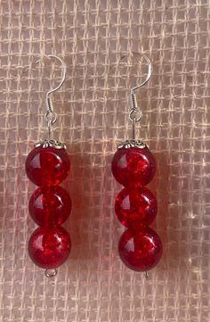 red sparkle stack earrings Red Round Beaded Party Earrings, Red Hypoallergenic Party Jewelry, Red Hypoallergenic Jewelry For Party, Hypoallergenic Red Jewelry For Parties, Gift Red Round Crystal Earrings, Red Hypoallergenic Round Bead Earrings, Stack Earrings, Stacked Earrings, Red Sparkle