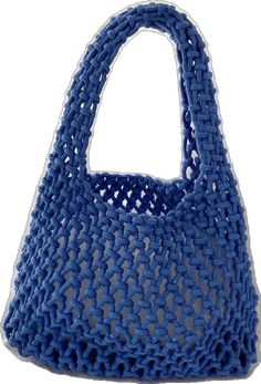 BagForLove - Compact Travel Handbag: Mini Woven Essential Blue Casual Satchel, Casual Blue Large Capacity Satchel, Casual Large Capacity Blue Satchel, Casual Blue Satchel With Large Capacity, Blue Large Capacity Casual Satchel, Casual Blue Crossbody Hobo Bag, Casual Blue Handheld Satchel, Blue Casual Hobo Bag With Double Handle, Casual Blue Hobo Bag With Double Handle