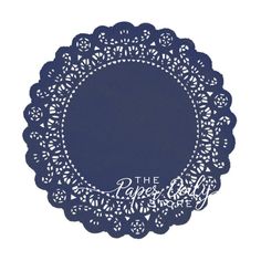 a blue doily with the words the paper baby on it