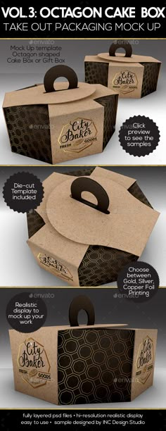 the packaging design for an ice cream cake box