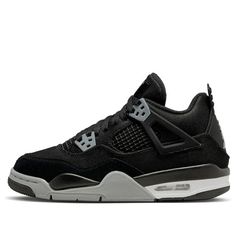 The Air Jordan 4 Retro SE 'Black Canvas' is a unisex sneaker that is perfect for any activity. Its sleek silhouette and rubber sole make it a comfortable and stylish choice. The black and gray colorway is inspired by the iconic basketball star Michael Jordan and his relentless pursuit of excellence. This sneaker is perfect for kids who want to stay active and look great while doing it. The Air Jordan 4 Retro SE 'Black Canvas' is a timeless classic that will never go out of style. (AJ4/SNKR/Mid Top/Basketball) Air Jordan 4 Fade-resistant For Streetwear, Fade-resistant Air Jordan 4 For Streetwear, Low-top Fade-resistant Air Jordan 4 For Streetwear, Sporty Air Jordan 4 Fade-resistant For Streetwear, Modern Black Jordan Shoes With Rubber Sole, Modern Air Jordan 4 For Streetwear, Sporty Air Jordan 4 For Streetwear With Rubber Sole, Sporty Air Jordan 4 With Rubber Sole For Streetwear, Air Jordan 4 High-top With Rubber Sole