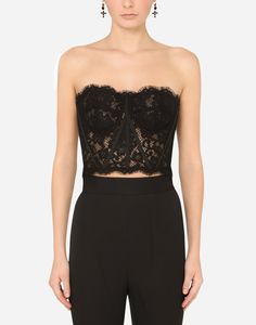 Women's Shirts and Tops | Dolce&Gabbana - LACE BUSTIER Expensive Fashion, Dolce And Gabbana Fashion, Dolce Gabbana Dress, Fashion Christmas, Spring 23, Short Lace Dress, Lace Bustier, Korean Fashion Dress, Dolce E Gabbana