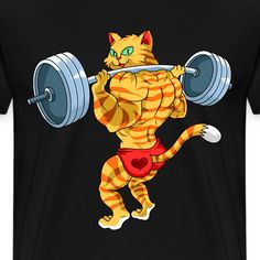 Order your Weight Lifting Funny Men's Premium T-Shirt, designed by CrazyPanda. Available in all colors and sizes. Print it now - combine your favourite design with your choice of T-Shirts. Bodybuilder Cat, Casual Logo Print T-shirt For Gym, Cotton Slogan T-shirt For The Gym, Funny Text Short Sleeve T-shirt For Gym, Weight Lifting Memes, Funny T Shirts, Fitness Workout, All Colors, Man Humor