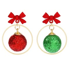 PRICES MAY VARY. Material: alloy. Weight/pcs:2g. Lightweight comfortable to wear for you. For female friends who like Christmas ball earrings, this is undoubtedly the worth price, the quality of the products is impeccable. gifts for all time to your friends or yourself, matching Christmas costume The earrings lenght:1.41''*0.98''. It's very light than most earrings. The Christmas earrings is a simple, stylish and lightweight earrings are a good choice, it makes you attractive and unique. You wil Ornament Earrings, Apple Earrings, Diy Xmas Gifts, Christmas Tree Earrings, Glitter Ornaments, Green Bows, Christmas Trends, Party Earrings, Earring Tree