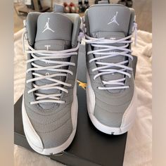 Like New In Box Worn Once. Jordan Retro 12 Stealth Size 7y. Women’s Size 8.5. Comes In Original Box Expensive Stuff To Buy, Hype Shoes Women, Retro 12 Jordans, Shoes That Go With Everything, Cool Shoes For Boys, Grey Jordan 4, Gray Jordans, Jordan 12 Shoes, Jordans 11