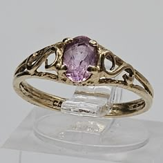 Gold Ring With Amethyst, Rings Engagement Amethyst, Amethyst Promise Rings, Purple And Gold Ring, Gold Ring With Purple Stone, Big Gemstone Rings, Gold Crystal Ring, Gem Engagement Rings Vintage, Amethyst Engagement Ring Gold