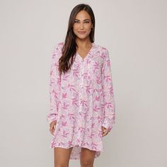 Add a new style to your wardrobe for those summer beach and pool days with this Women's J. Valdi Floral V-Neck Button Down Swim Cover-Up Shirt.Click on this WOMEN'S GUIDE to find the perfect fit and more! Add a new style to your wardrobe for those summer beach and pool days with this Women's J. Valdi Floral V-Neck Button Down Swim Cover-Up Shirt.Click on this WOMEN'S GUIDE to find the perfect fit and more! FEATURES V-neck Long cuffed sleeves Button front 2 side pockets Shirttail hem Woven soft f Casual V-neck Blouse For Beach Season, Summer Split Neck Pink Blouse, Printed V-neck Blouse For Beach Season, Pink V-neck Blouse For Vacation, Vacation Floral Print Blouse With Split Neck, Vacation Split Neck Blouse With Floral Print, Summer Beach Tops With Split Neck, Feminine Summer Blouse For Beach, Feminine Summer Beach Blouse