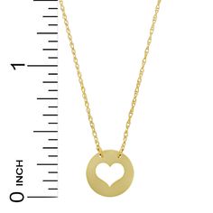 14 Karat Solid Yellow Gold Polished finish Chain is adjustable between 16 - 18 inches Gift boxed Charm measures 0.4 inch x 0.4 inch Hypoallergenic Round Pendant Necklace For Valentine's Day, Open Heart Adjustable Heart Necklace For Valentine's Day, Adjustable Open Heart Necklace With Adjustable Chain, Valentine's Day Tarnish Resistant Necklace, Tarnish Resistant Round Heart Necklace For Valentine's Day, Dainty Round Heart Necklace With Adjustable Chain, Mother's Day Open Heart Jewelry With Adjustable Chain, Adjustable Hypoallergenic Heart Pendant Necklace, Round Heart Necklace With Adjustable Chain For Mother's Day