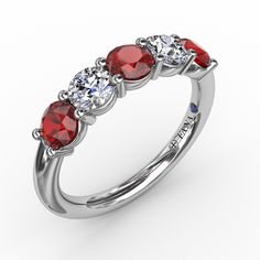 Chunky Ruby and Diamond Shared Prong Anniversary Band Red Ruby Ring With Single Cut Diamonds, Anniversary Ruby Eternity Band With Round Cut, Red Three-stone Diamond Ring For Anniversary, Red Eternity Band For Anniversary, Red Diamond Ring With Single Cut Diamonds For Anniversary, Red Round Eternity Band For Anniversary, Anniversary Ruby Ring With Brilliant Cut Round Band, Anniversary Ruby Ring With Brilliant Cut, Ruby Ring With Prong Setting For Anniversary