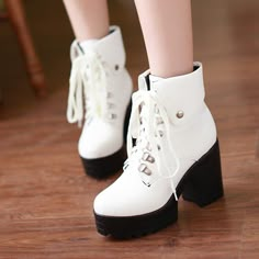 Buy Boots For Women from mirui at Newarrivaldress.com. Online Shopping Chunky Heel Lace-up PU Daily Round Toe Boot, The Best Daily Boots. Discover unique designers fashion at Newarrivaldress.com.