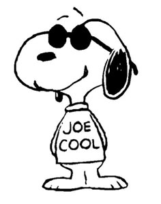 a black and white drawing of a dog with sunglasses on it's head, wearing a shirt that says joe cool