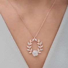 The magnolia flower necklace symbolizes beauty, charm, elegance, and all that we love about the South.• Finish: 925k Sterling Silver / Rose • It's dainty and can be worn every day • A special piece you'll treasure • High quality materials and attention to detail • Our jewelry is designed With ?️ In NY H O W ∙ T O ∙ O R D E R It’s easy as 1, 2, 3! 1. Select your loved option from the dropdown menu 2. Add to your cart and move on to checkout I T E M ∙ S P E C I F I C A T I O N S • CHAIN LENGTH: 16 Feminine Rose Gold Jewelry With Flower Decoration, Elegant Rose Gold Necklaces With Flower Decoration, Elegant Rose Gold Necklace With Flower Decoration, Elegant Flower Pendant Jewelry, Elegant Pink Necklace For Gift, Feminine Necklace With Flower Charm, Feminine Flower Pendant Necklace For Wedding, Elegant Flower Charm Pendant Necklace, Elegant Petal Shaped Necklace For Gift