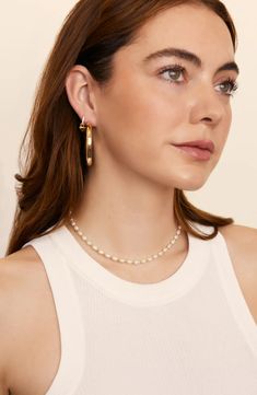 Petit Moments Ren Freshwater Pearl Necklace | Nordstrom Tiny Pearl Necklace, Stackable Necklaces, Gold Pearl Necklace, Freshwater Pearl Necklace, Pearl Pendant Necklace, Freshwater Pearl Necklaces, Gold Plated Necklace, Gold Pendant Necklace, Gold Pearl