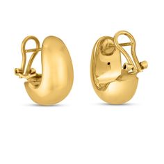 These Fancy Omega hoop earrings are the perfect elegant design. Crafted in 14k yellow gold with a high polish finish & a omega back closure.Product Details: Earring Information : Approximate Weight : 4.2 grams Metal : 14K Yellow Gold Backing : Omega Back Length : 0.80 in Width : 0.59 in Elegant Yellow Gold Hoop Earrings With Gold-tone Hardware, Luxury Polished Gold-tone Hoop Earrings, Luxury Gold-tone Hoop Earrings With Polished Finish, Yellow Gold Tarnish-resistant Brass Hoop Earrings, Luxury Gold-tone Brass Hoop Earrings, Zircon Jewelry, Silver Jewelry Necklace, Unisex Shoes, Stunning Earrings