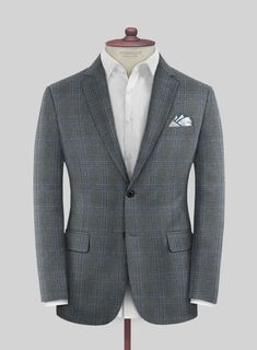 Establish commitment toward fineness by donning our Caccioppoli Fina Gray Wool Jacket. In addition, our jacket is crafted from pure wool fabric that brings delicate, comfy, yet silk-stocked textures and presents a luxe finish that carries a pleasant warmth with a checks pattern over a gray shade. Furthermore, nodding to the nobility with impeccable tailoring galvanizes a sleek couture that retains the bold spirit worthy of compliments while turning up at glamorous yet formal venues. 
 
 
 Look I Grey Wool Suit, Checks Pattern, Flannel Suit, Designer Suits For Men, Flannel Jacket, Suits And Jackets, Button Jacket, Men's Wear, Plaid Design