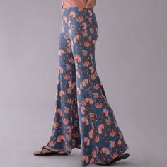 Fun Flare Pants From Anthropologie. Nwt. Size 14. Retro Vibes! Blue Floral Print Straight Leg Bottoms, Relaxed Fit Blue Floral Bottoms, Floral Print Full Length Loungewear Bottoms, Pink Floral Print Wide Leg Bottoms, Pink Floral Print Full-length Bottoms, Full-length Pink Floral Print Bottoms, Fitted Floral Print Pink Bottoms, Pink Floral Print Full-length Pants, Pink Full-length Floral Print Pants