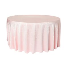 a round pink tablecloth on a white background