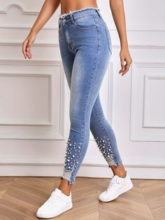 Material:DenimComposition:85% Cotton,13% Polyester,2% SpandexDetails:PearlPatterned:Solid colorSheer:NoFabric:High StretchType:SkinnySeasons:All-seasonCare Instructions:Hand wash or professional dry cleanStyle:ElegantPrinting Type:No PrintingWeaving Method:WovenItem ID:JR32361 There maybe 1-2 cm deviation in different sizes, locations and stretch of fabrics. Size chart is for reference only, there may be a little difference with what you get. There are 3 kinds of elasticity: High Elasticity (two-sided stretched), Medium Elasticity (one-sided stretched) and Nonelastic (can not stretched ). Color may be lighter or darker due to the different PC display. Wash it by hand in 30-degree water, hang to dry in shade, prohibit bleaching. There maybe a slightly difference on detail and pattern. Mens Crossbody Bag, Women's Denim Jeans, Hose Nozzle, Custom Made Clothing, Genuine Leather Wallets, Women Denim Jeans, Save The Planet, Jean Outfits, Leather Men