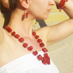 Huge Graduated Red Coral, Silver Necklace Adjustable Red Carnelian Necklace, Adjustable Carnelian Red Necklace, Elegant Adjustable Red Coral Beaded Necklaces, Elegant Adjustable Red Coral Beaded Necklace, Red Carnelian Single Strand Necklace, Coral Necklace With Lobster Clasp In Red Coral, Elegant Adjustable Red Coral Necklace, Red Coral Necklace With Natural Stones, Carnelian Red Jewelry For Jewelry Making