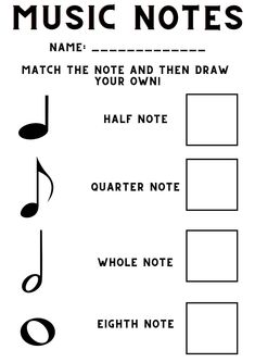 music notes with musical notes on them and the words in each note are black and white