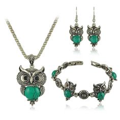 Love Owls? Owl you need is love. Get this Premium Synthetic Stone Pendant Owl Necklace Earring Bracelet Set to add value to your jewelry outfit. Jewelry Sets Type: Necklace/Earrings/BraceletMaterial: Semi-precious StoneMetals Type: Zinc Alloy Get 50% OFF this fashionable Synthetic Stone Pendant Owl Necklace Earring Bracelet Set today! Just click the “Add to Cart” button above! We have very limited stock; they will go soon! Note: Please allow 2-4 weeks for delivery. Costume Jewelry Alloy Jewelry For Gifts, Nickel-free Alloy Jewelry Sets As Gift, Nickel-free Alloy Jewelry Sets For Gifts, Red Metal Jewelry For Mother's Day, Red Alloy Jewelry For Party, Bohemian Nickel-free Jewelry For Mother's Day, Green Alloy Jewelry For Party, Gift Dangle Jewelry Sets, Green Alloy Party Jewelry