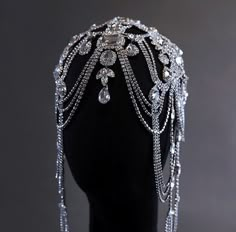 Rhinestone Headpieces Jewelry，brides Costume Crystal Head Chain，Headpiece Forehead Teardrop Hair Chain Bridal Festival Siren Headpiece, Head Jewelry Headpieces, Ornate Headpiece, Head Piece Jewelry, Wire Headpiece, Surreal Jewelry, Hair Crystals, Head Peices, Pearl Headdress