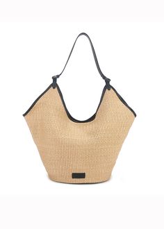 Embrace bohemian style with our Boho Raffia Straw Woven Tote Bag. Made with high-quality raffia straw, this tote bag is perfect for the summer season. The real-leather trimming adds a touch of elegance while the raffia-effect design exudes a sense of carefree charm. Perfect for women looking for a sophisticated yet laid-back accessory. Size info 9 3/8"(24cm) width 10 5/8"(27cm) height9 3/8"(24cm) depth Details Top open closure Top carry handle Raffia straw, cowhide leather Item #462910 Women's t Chic Summer Bags Made Of Natural Fiber, Chic Straw Shoulder Bag For Beach Season, Chic Natural Hobo Bag For Beach, Chic Beige Hobo Bag For Beach, Spring Shoulder Bucket Bag In Jute, Braided Handles Bucket Shoulder Bag, Chic Large Capacity Straw Shoulder Bag, Chic Large Capacity Hobo Bag For Beach Season, Chic Large Capacity Hobo Bag For Vacation