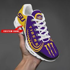 LSU Tigers NCAA Air Max Plus Sport Sneakers For Fan Gifts Lsu Tigers Logo, Lsu Fans, Iowa State Cyclones, Lsu Tigers, Air Max Plus, Die Hard, Sport Sneakers, Team Spirit, Step Up