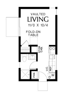 a floor plan for a small house with an attached living area