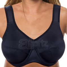 Black Full Cup Sports Bra High Impact Underwired Plus Size Ladies Running Gym #Gemm #SportsBras #Everyday Black Nylon Sports Bra With Medium Bust Support, Sporty Underwire Sports Bra With Padded Cups, Full Coverage Sports Bra With Padded Cups, Sporty Underwire Padded Sports Bra, Black Underwire Sports Bra With Padded Cups, Padded Black Nylon Sports Bra, Supportive Sports Bra With Padded Cups, Padded Fitted Sports Bra For Sports Events, Supportive Padded Black Sports Bra