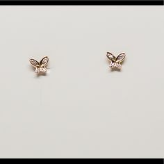 Nwt Esteemila Jewelry Kids 14k And Diamonds Stud Pierced Earrings. Tiny Gold Elegant Diamond Earrings, Elegant Gold Diamond Earrings, Tiny Yellow Gold Cubic Zirconia Earrings, Tiny White Gold Fine Jewelry Earrings, Tiny White Gold Earrings Fine Jewelry, Delicate White Gold Fine Jewelry Earrings, Halloween Necklace Craft, Frozen Jewelry, Jelly Bracelets