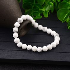 New Howlite 8mm Healing Gemstone Bracelet Howlite Strengthens Memory And Stimulates Desire For Knowledge. It Teaches Patience And Helps To Eliminate Rage, Pain And Stress. A Calming Stone, Howlite Calms Communication, Facilitates Awareness And Encourages Emotional Expression. Howlite Balances Calcium Levels In The Body. White Classic Beaded Bracelets, Casual White Crystal Beaded Bracelet, Casual White Crystal Bracelet, Casual White Bracelet With 8mm Beads, Casual White Stretch Bracelet With 8mm Beads, Casual White Jewelry With 8mm Beads, Casual White 8mm Bead Jewelry, Casual White Crystal Bead Bracelet, Casual White Beaded Bracelets With Natural Stones