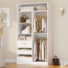 The independent wardrobe organizing system provides a perfect storage solution, designed with mobility in mind, making it easy to move when renovating or moving. Standalone Wardrobe, Wooden Drawer Organizer, Freestanding Wardrobe, Drawers Closet, Deep Closet, Closet Makeover Diy, Standing Closet, Bedroom Organizing, Closet Features