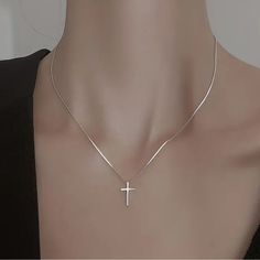 020 Brand New Sterling Silver Minimalistic Cross Pendant Necklace -Has Rhodium Finish For Extra Shine And Also Extra Protection -100 % Lead And Nickel Free -100 % Hypoallergenic -Will Not Tarnish Or Fade -Perfect For Gift, Holiday,Christmas,Birthday,Vacation, Mother's Day,Valentine's Day Comes In A Little Gift Box Like The Item? Make An Offer Same Day Shipping Happy Shopping Sterling Silver Cross Necklace For Women, Cross Necklace Dainty, Small Silver Cross Necklace, Silver Necklaces Simple Pendant, Layer Silver Necklace, Silver Necklaces Cross, Cross Silver Necklace, Minimalist Clavicle Chain Necklace With Cross Pendant, Minimalist Sterling Silver Cross Necklace With Clavicle Chain