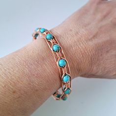 Chunky Copper and Turquoise Bracelet, Beaded Copper Bangle for Women, Blue Gemstone Bracelet, Unique Handmade Anniversary Gift for Wife UK - Etsy Handmade Anniversary Gifts, Blue Gemstone Bracelet, Anniversary Gifts For Wife, Blue Gemstones, Gemstone Bracelet, Gifts For Wife, Turquoise Bracelet, Bangle Bracelets, Anniversary Gifts