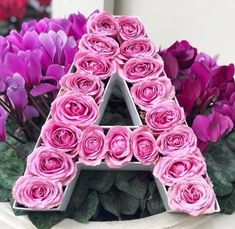 the letter a is made out of flowers