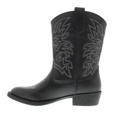 Calling all cowboys and cowgirls - step into western-inspired comfort with the Ranch pull-on boot! It's easy to pull on and off with tabs on either side and hits mid-calf. The fabric lining feels soft and comfortable against the foot. Make it an every day pair or wear on special occasions like Halloween and for rodeos. Ranch Boots, Ranch Cowboy, Deer Stags, Boot Straps, Shoe Carnival, Pull On Boots, Cowboy Boot, Cowboy And Cowgirl, Girls Boots