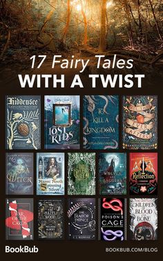 the book cover for 17 fairy tales with a twist, including an image of trees