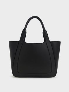 Nova Large Tote Bag, Black, hi-res Black Structured Bag For Shopping, Black Structured Shopping Bag, Structured Black Shopping Bag, Structured Black Bag For Shopping, Structured Black Bags With Handle Drop, Black Structured Bag With Handle Drop, Black Structured Shoulder Bag With Handles, Structured Black Bag With Handle Drop, Minimalist Rectangular Hobo Bag For Shopping