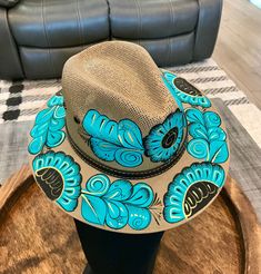 This set is perfect together! Buy just the hat, just the outfit or both! 2 piece outfit is one size fits all....the style of the pants and shirt fit many people....tube top and pants tie in front with slits all the way up...makes perfect bathing suit cover up! Artisan Hats For Beach And Kentucky Derby, Artisan Panama Hat For Spring Beach, Artisan Panama Hat For Beach In Spring, Blue Fedora One Size Fits Most For Summer, Handmade Blue Fedora With Curved Brim, Artisan Style Fedora For Summer Rodeo, Artisan Fedora For Beach In Spring, Artisan Fedora For Summer Rodeo, Artisan Summer Fedora For Rodeo