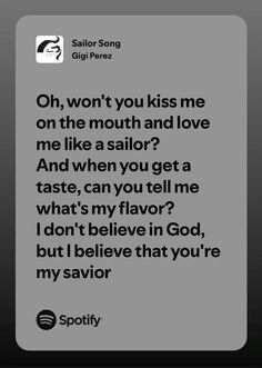 a text message that reads oh, won't you kiss me on the mouth and love me like sailor?