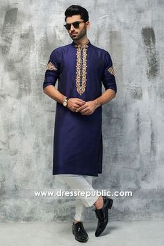 Festive Kurta Shalwar - DRM5194 Men Ethnic Wear India, Wedding Dresses Men Indian, Gents Kurta Design