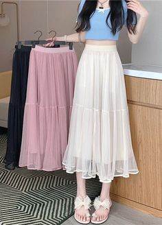 Step out in style with our Chic High Waist Mesh Tulle Pleated Skirts! Featuring a flattering high waist and elegant pleats, these skirts add a touch of sophistication to any outfit. Perfect for both casual outings and special occasions, they offer a flowy silhouette that moves beautifully. Pair with Glam Life, Sophisticated Fashion, Ankle Length Skirt, Easy Handmade, Feminine Chic, Christmas Handmade, Girls Handmade, Pleated Skirts, Home Decor Handmade