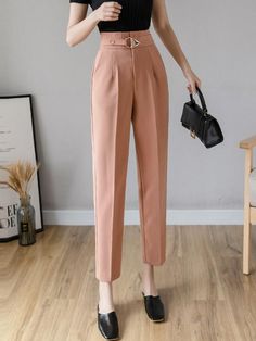 SPECIFICATIONS Material: Polyester Length: Ankle-Length Pants Gender: WOMEN Front Style: Flat Closure Type: Zipper Fly Size ? S:Waist:64cm,Hip:90cm,Thigh:52cm,Length:92cm M:Waist:68cm,Hip:94cm,Thigh:54cm,Length:92cm L:Waist:72cm,Hip:98cm,Thigh:56cm,Length:93cm XL:Waist:76cm,Hip:102cm,Thigh:58cm,Length:93cm Notes: the Error within 3 cm due to manual measurement(Unit: 1 inch = 2.54 cm, 1 cm = 0.39 inch) Button Fashion, Harem Pants Women, Solid Color Pants, Womens Trousers, Tunic Tank Tops, Cotton Bottoms, Pencil Pants, Ankle Length Pants, Type Of Pants