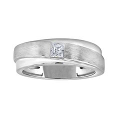 Elevate your style and make a statement of distinction with Men's 14k White Gold 1/4 Carat T.W. Diamond Ring. Click on this JEWELRY & WATCHES GUIDE to learn about fit, styles, materials and more! Elevate your style and make a statement of distinction with Men's 14k White Gold 1/4 Carat T.W. Diamond Ring. Click on this JEWELRY & WATCHES GUIDE to learn about fit, styles, materials and more! FEATURES Width: 6.70mm Metal: 14k white gold Plating: rhodium Finish: satinDIAMOND DETAILS Total weight: 1/4 Formal Fine Jewelry Diamond Ring With Tension Setting, Formal Tension Setting Diamond Ring, Formal Single Diamond Ring, Formal Sterling Silver Signet Ring With Center Stone, Modern Formal Signet Ring With Single Diamond, Silver Diamond Ring With Tension Setting For Formal Occasions, Formal 14k White Gold Diamond Ring With Tension Setting, Formal Diamond Ring With Tension Setting, Formal White Gold Rings With Polished Finish