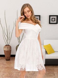 Women's A Line Dress Knee Length Dress White Sleeveless Solid Color Lace Summer Off Shoulder Hot Sexy S M L Xl White Dresses Stretch Sleeveless Lace Mini Dress, Lace Strapless Dress, Women's A Line Dresses, Dress Knee Length, Line Dress, White Sleeveless, White Dresses, Knee Length Dresses, Evening Dresses Prom