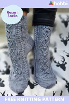 the legs and feet of a person wearing knitted socks with text overlay that reads,