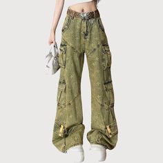 Loose-fit cargo pants in khaki green with multiple pockets Size: • S: Waist: 66cm/ 26.0 in, Hips: 100cm/ 39.4 in, Length: 105cm/ 41.3 in• M: Waist: 70cm/ 27.6 in, Hips: 104cm/ 40.9 in, Length: 107cm/ 42.1 in• L: Waist: 74cm/ 29.1 in, Hips: 108cm/ 42.5 in, Length: 109cm/ 42.9 in• XL: Waist: 78cm/ 30.7 in, Hips: 112cm/ 44.1 in, Length: 111cm/ 43.7 inMaterial: Cotton, Polyester Olive Utility Cargo Jeans, Olive Utility Cargo Jeans With Pockets, Olive Military Cargo Pants With Multiple Pockets, Full-length Military Cargo Jeans, Green Baggy Cargo Jeans With Hip Pockets, Olive Utility Bottoms With Cargo Pockets, Baggy Green Pants With Multiple Pockets, Olive Straight Leg Utility Cargo Pants, Green Baggy Utility Bottoms