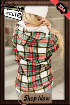 Multicolor Plaid Pocketed Hoodie Multicolor Long Sleeve Hoodie For Fall, Multicolor Hooded Sweatshirt For Fall, Casual Multicolor Hooded Jacket For Fall, Casual Plaid Long Sleeve Sweatshirt, Casual Long Sleeve Plaid Sweatshirt, Multicolor Hooded Jacket With Double-lined Hood For Fall, Multicolor Double-lined Hooded Jacket For Fall, Casual Plaid Sweatshirt For Winter, Cozy Multicolor Hooded Top